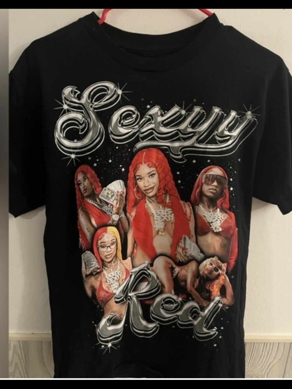 Girls' Black Graphic 'Sexyy Red' Crew Tee